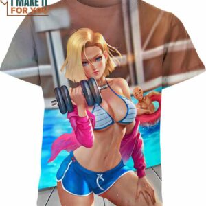Android 18 Gym Dragon Ball Z Shirt, Unique Dragon Ball Z Character Design Android 18 Gym Dragon Ball Z Shirt, Unique Dragon Ball Z Character Design