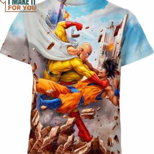 Saitama Vs Son Goku Dragon Ball Z X One Punch Man Shirt