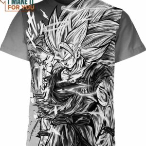 Son Goku SSJ3 Retro Black White Dragon Ball Z Shirt, Dragon Ball Z Gift For Fan