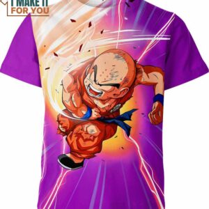 Krillin Fighting Dragon Ball Z Shirt, 3D Tee for Anime Lovers