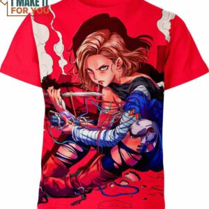 Android 18 Cyberpunk Dragon Ball Z Shirt, 3D Tee for Anime Lovers Android 18 Cyberpunk Dragon Ball Z Shirt, 3D Tee for Anime Lovers