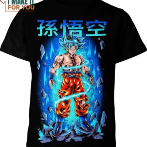 Goku Super Saiyan Blue Classic Art Dragon Ball Z 3D Shirt, Vibrant Goku Printed Tee for Fans