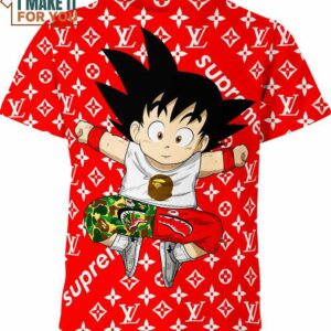 Goku X Supreme Shirt, Stylish Dragon Ball 3D Printed Tee