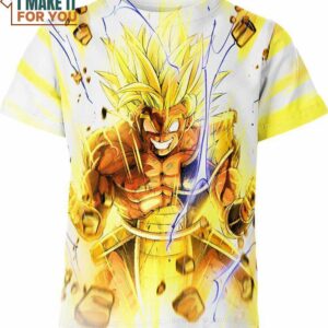Son Goku Fighting Dragon Ball Z Shirt, Vibrant Goku Printed Tee for Fans