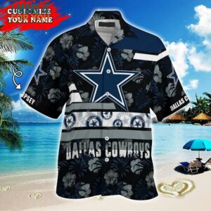Custom Dallas Cowboys NFL Hibiscus Aloha Hawaiian Shirt Unique Dallas Cowboys Gifts 2