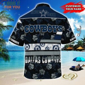 Custom Dallas Cowboys NFL Hibiscus Aloha Hawaiian Shirt Unique Dallas Cowboys Gifts 3