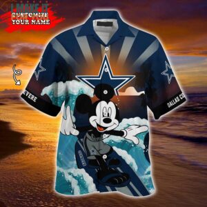 Dallas Cowboys NFL Mickey Surfing Customized Hawaiian Shirt For Sports Fans 2