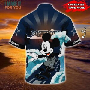 Dallas Cowboys NFL Mickey Surfing Customized Hawaiian Shirt For Sports Fans 3