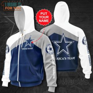 Personalized Dallas Cowboys Zip-Up Hoodie, Dallas Cowboys Gifts for Friends and Family Personalized Dallas Cowboys Zip-Up Hoodie, Dallas Cowboys Gifts for Friends and Family
