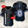 Dallas Cowboys NFL Baseball Jersey Skull Art Custom Name And Number, Unique Cowboys Gift