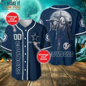 Dallas Cowboys Personalized Horror Movie Baseball Jersey, Dallas Cowboys Gifts for Superfans