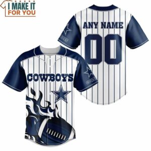 Dallas Cowboys Personalized White Baseball Jersey, Dallas Cowboys Gifts for Holidays