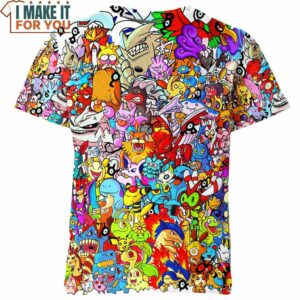 All Johto Pokemon 3D Shirt, Unique Pokemon Gifts