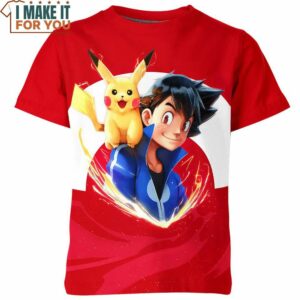 Ash Ketchum and Pikachu From Pokemon Shirt, Best Gift Ideas for the Ultimate Pokemon Lover