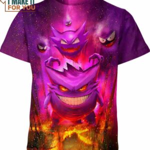 Gengar Haunter Gatsly Pokemon Shirt, Stylish Apparel for the Female Pokemon Lover