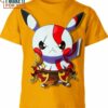 Kratos God Of War x Pikachu Pokemon Shirt, Unique Presents for the Stylish Pokemon Lover