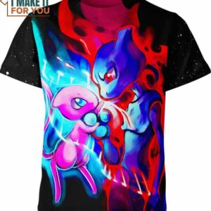 Mew And Mewtwo Pokemon Shirt, Apparel for the Pokemon Enthusiast