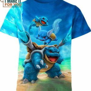Squirtle Wartortle Blastoise Pokemon Shirt, Unique Pokemon Style