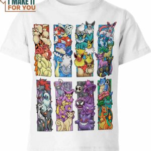 A Set Of Pokemon Shirt, Featuring All Your Favorite Characters A Set Of Pokemon Shirt, Featuring All Your Favorite Characters