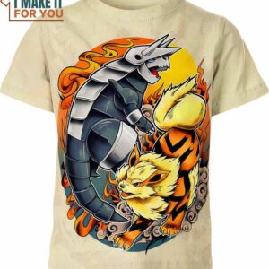 Aggron x Arcanine Pokemon Shirt, 3D Tee for Pokemon Lovers Aggron x Arcanine Pokemon Shirt, 3D Tee for Pokemon Lovers