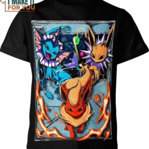 Eevee Flareon Vaporeon Pokemon Shirt, Perfect Present for Pokemon Fans Eevee Flareon Vaporeon Pokemon Shirt, Perfect Present for Pokemon Fans