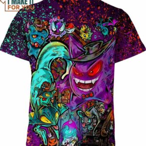 Gengar Ghost Party Pokemon Shirt, Celebrate Halloween with Pokemon Style Gengar Ghost Party Pokemon Shirt, Celebrate Halloween with Pokemon Style