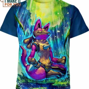 Purple Lucari Color Art Pokemon Shirt, Perfect for Celebrating a Special Day