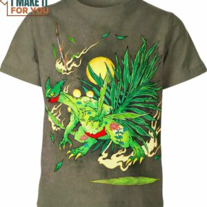 Sceptile Japan Art Pokemon Shirt, Pokemon 3D Tee for Anime Lovers