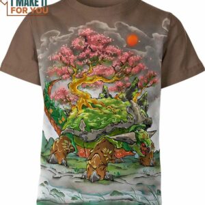 Torterra Japan Art Pokemon Shirt, Pokemon 3D T-Shirts for Sale