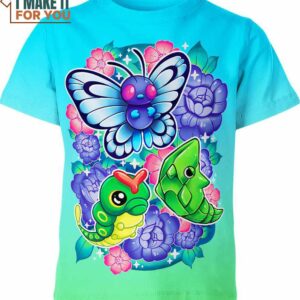Caterpie Metapod Butterfree Pokemon Shirt, The Ultimate Pokemon Themed Apparel