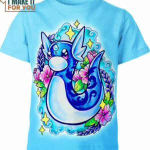 Dratini Pokemon Shirt, Unique 3D Pokemon T-Shirt for Anime Fans