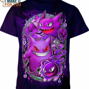 Gengar Haunter Gatsly Pokemon Shirt, Pokemon Gifts for Men