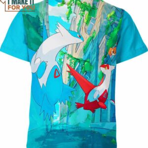 Latias Latios Pidgey Pokemon Shirt, 3D Tee for Pokemon Lovers