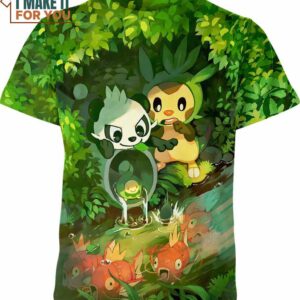 Pancham And Chespin Pokemon Shirt, Unique Pokemon Design