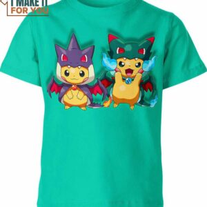 Charizard x Pikachu Pokemon Shirt, Stylish Pokemon 3D Printed Tee