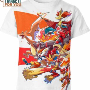Fire Pokemon Shirt, Pokemon 3D Tee for Anime Lovers