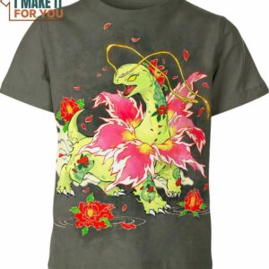 Meganium Japan Art Pokemon Shirt, Unique Pokemon Design