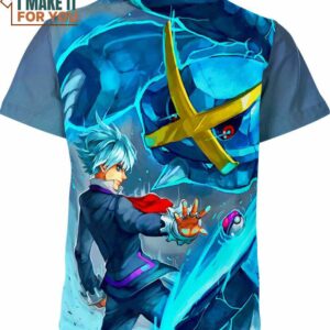 Steven And Mega Metagross Pokemon Shirt, Perfect Gift for Pokemon Enthusiasts