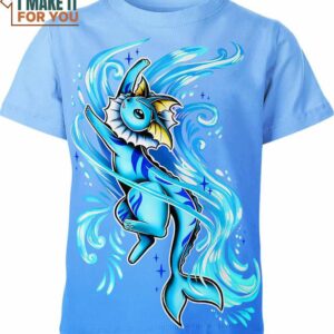Vaporeon 3D Art Pokemon Shirt, Cool Pokemon Gifts
