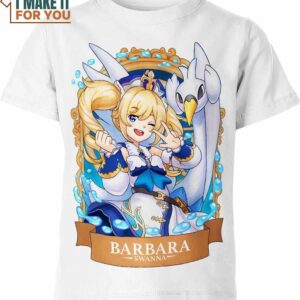 Barbara Genshin Impact and Pokemon Shirt, 3D Tee for Pokemon Lovers