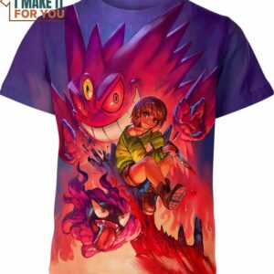 Chara X Megagengar And Gastly Pokemon Shirt, Special Edition Pokemon Christmas Shirts