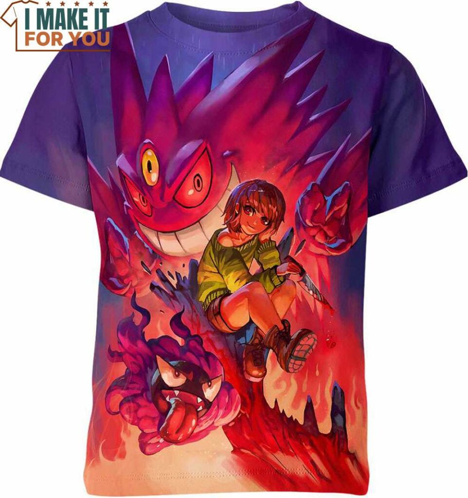 Chara X Megagengar And Gastly Pokemon Shirt, Special Edition Pokemon