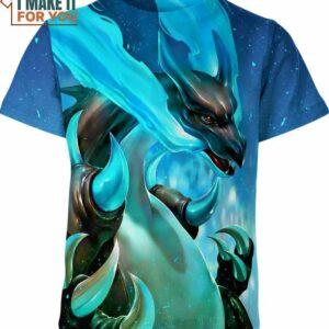 Mega Charizard X Pokemon 3D Shirt, Stylish Pokemon 3D Printed Tee