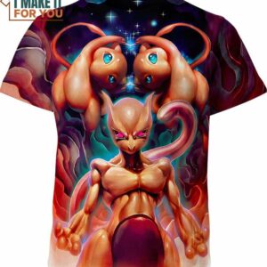 Mew And Mewtwo 3D Art Pokemon Shirt, Perfect Pokemon Gift Idea
