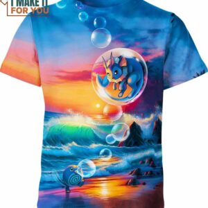 Vaporeon And Poliwag Pokemon Shirt, Exceptional Presents for Your Favorite Pokemon Enthusiast