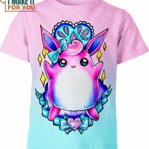 Wigglytuff Pokemon Shirt, Stylish Pokemon 3D Printed Tee