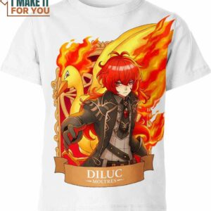 Diluc x Moltres Genshin Impact and Pokemon Shirt, Special Edition Pokemon Christmas Shirts