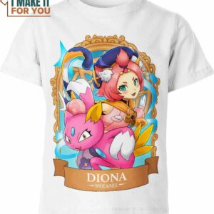 Diona x Sneasel Genshin Impact and Pokemon Shirt, Celebrate the Holidays with Pokemon