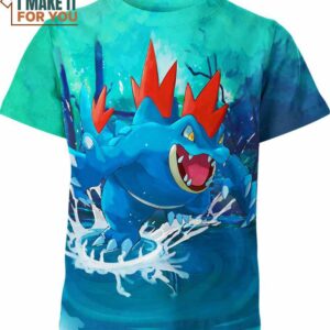 Feraligatr 3D Pokemon Shirt, Stylish Pokemon 3D Printed Tee