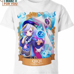 Qiqi Genshin Impact and Pokemon Shirt, Pokemon Gifts for Men